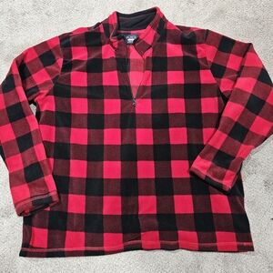 Place Red and Black Plaid Quarter-Zip Pullover